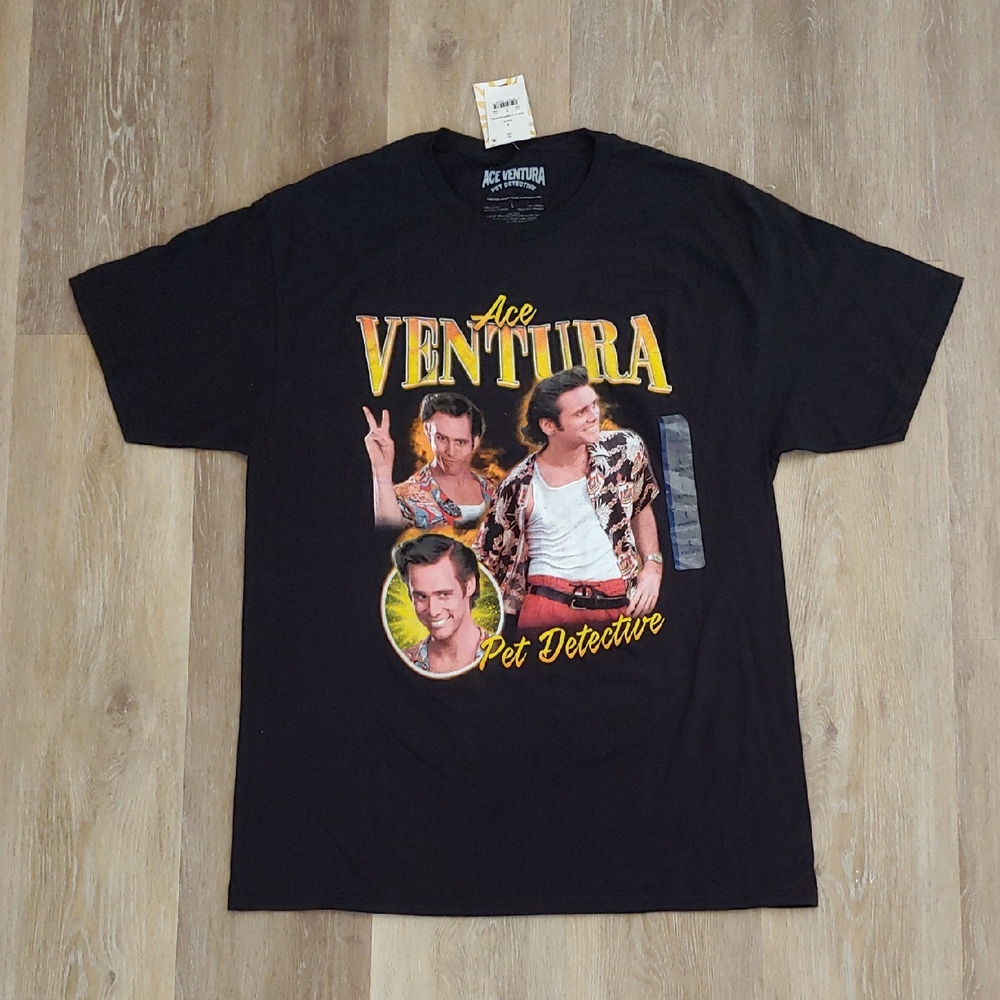 NWT Ace Ventura Pet Detective Men's Graphic T-Shirt Black Size L